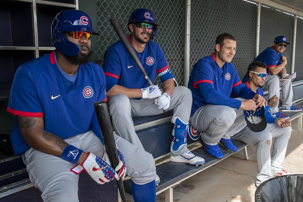 Cubs's tweet image. Dugout daydreams. 😊

More #Cubs virtual backgrounds: atmlb.com/2VK8y0P

@Wintrust