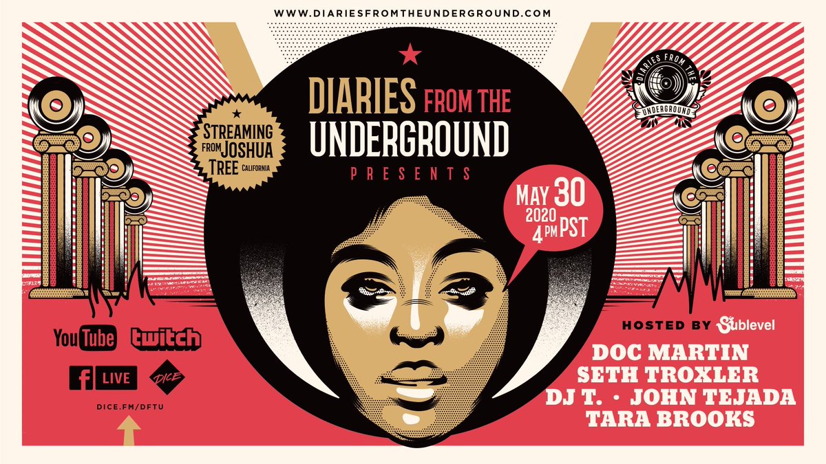 igiveabeat's tweet image. This weekend's #livestream concert presented by Diaries from the Underground &amp;amp; #Sublevel will be benefiting Give a Beat programs! RSVP + donate: dice.fm/DFTU

Performances by @sublevelDoc @sethtroxler @DJT_akaT_Koch @johntejada &amp;amp; @TaraBrooksMusic!

#DFTU #house #techno