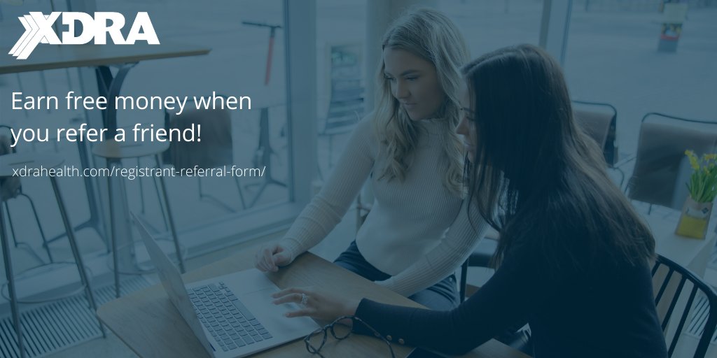 XDRAHealth's tweet photo. Earn $100 when you refer a friend. After registering for a course complete the online referral form to refer your friends. https://t.co/obQeCGKpe7 #referralprogram #referrals #rewardsprogram #rewards https://t.co/u4BuWgm6Tr