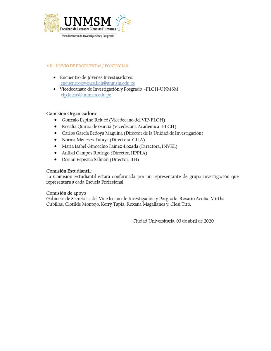 letrasUNMSM's tweet photo. #EventosLetras

El Vicedecanato de Investigación y Posgrado, el Vicedecanato Académico y la Unidad de Investigación organizan el

VII ENCUENTRO DE JÓVENES INVESTIGADORES DE HUMANIDADES

Este evento que se realizará el miércoles 14 y el jueves 15 de octubre del 2020. https://t.co/HksRAKcj2a
