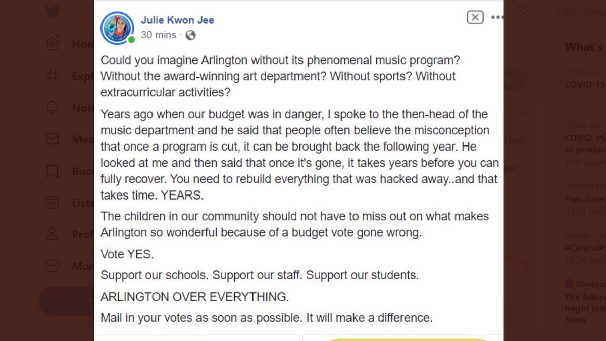 Arlington tax-payer, parent, and teacher @mrsjjee says it all.