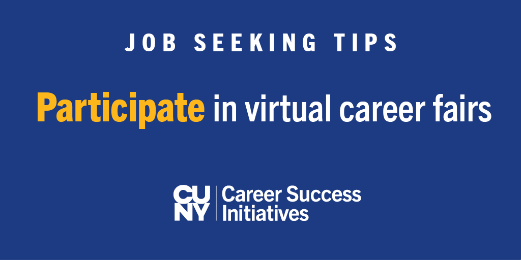 CUNY_Works's tweet photo. What else is going virtual? CAREER FAIRS! Virtual career fairs connect job seeking students to employers looking to hire @CUNY talent. #CUNYWorksJobTips #TipTuesday https://t.co/FebyfLUkUg