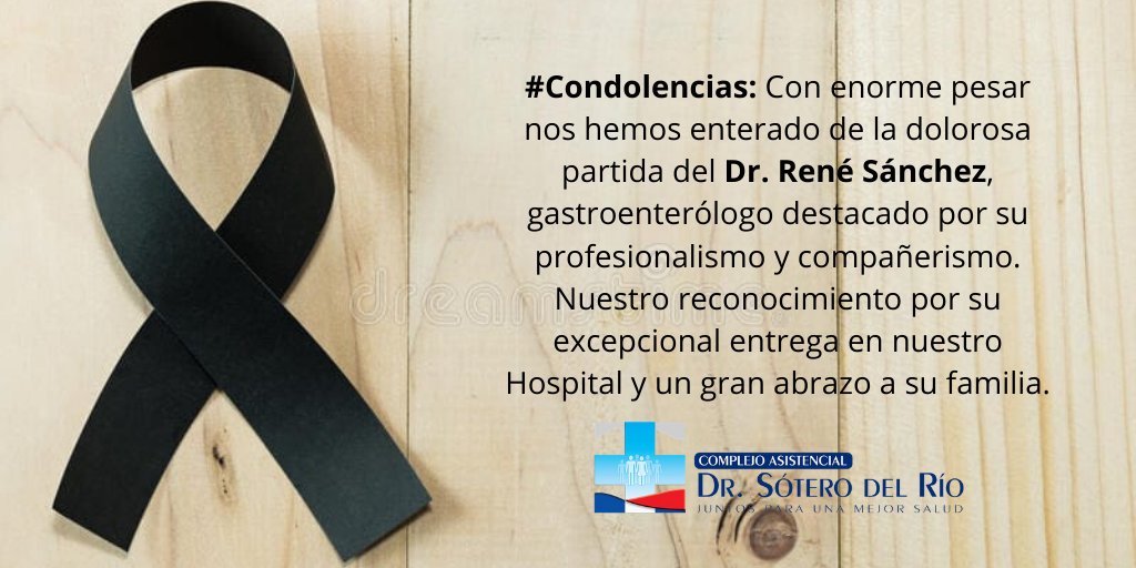 SoterodelRio's tweet photo. #Condolencias: Con mucho dolor comunicamos el fallecimiento de nuestro querido Dr. René Sánchez, Gastroenterólogo de larga trayectoria en la salud pública, y en nuestro #Hospital.

#Sótero #Salud #Chile https://t.co/Bq47rEera0
