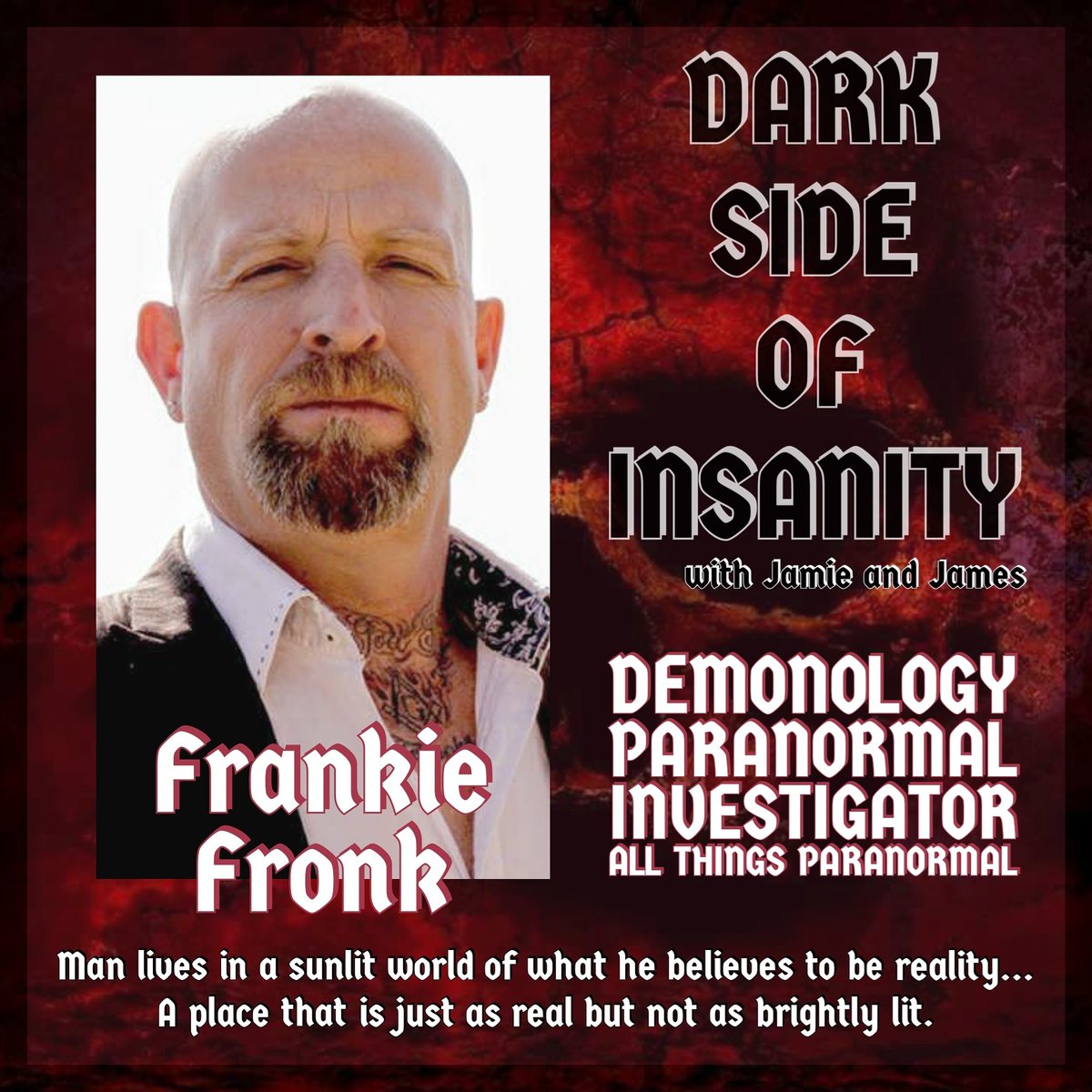 parajunkyard's tweet photo. On Thursday May 28th at 9pm CST we will have Frankie Fronk with us. Frankie is a Paranormal Investigator, Demonology and host of All Things Paranormal.

Listen here LIVE https://t.co/lcOLSNbpyf
or talk and chat with us here
https://t.co/T24cEFFQ2z https://t.co/9VcRRvLNwn