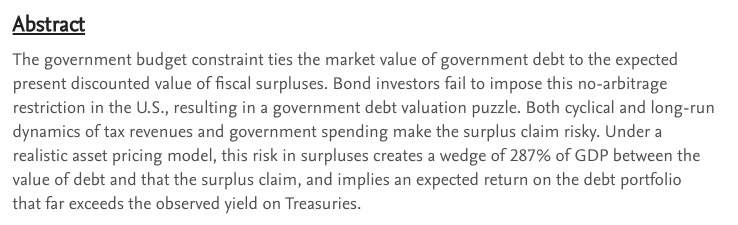 It's a sweeping change in how to think about markets—not efficient and elastic, but inelastic and institutional demand driven. Another implication: addresses this "puzzle" of why US gov debt is holding value. Fed is buying a ton https://twitter.com/Brad_Setser/status/1263481690577567745 https://papers.ssrn.com/sol3/papers.cfm?abstract_id=3333517