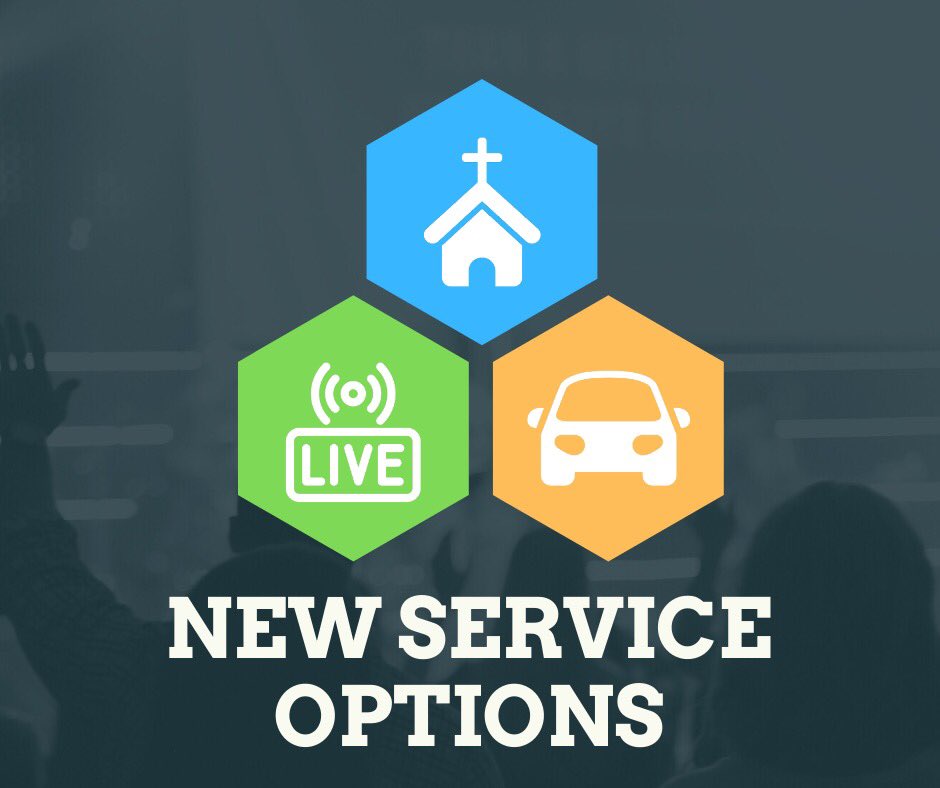 GraceForOhio's tweet photo. Which option is right for you?

We'd love to have you for church this week online, in person, or via drive-in!

Note the *time change* for all services! Check out the photos for details about each option.

To RSVP for physical gatherings: https://t.co/UYGlH7nUPp https://t.co/OWMRkBiGoH