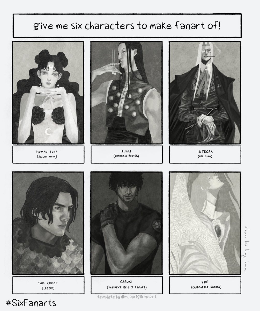 Both #SixFanarts sheets together - I had so much fun ???!! Thank you for all your suggestions and patience as I plodded through these ?? 