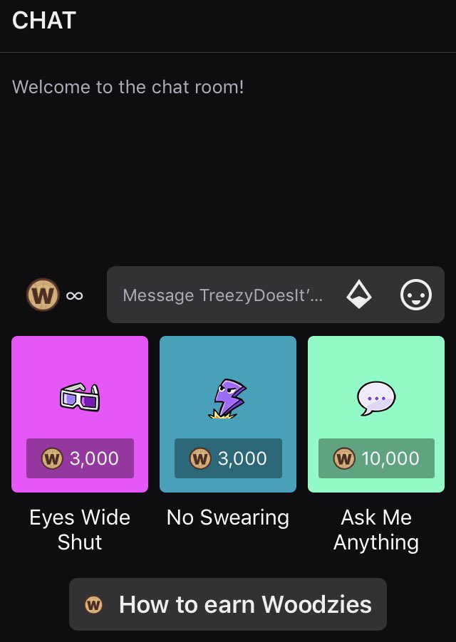 TreeezyDoesIt's tweet photo. Officially calling my channel points “Woodzies” as a nod to our Canadian dollar, the “Looney” and because #twitch wouldn’t let me call them “Woody’s” like I wanted to... 🤣 #twitchstreamer #switchverse https://t.co/cI1h2cFFwL