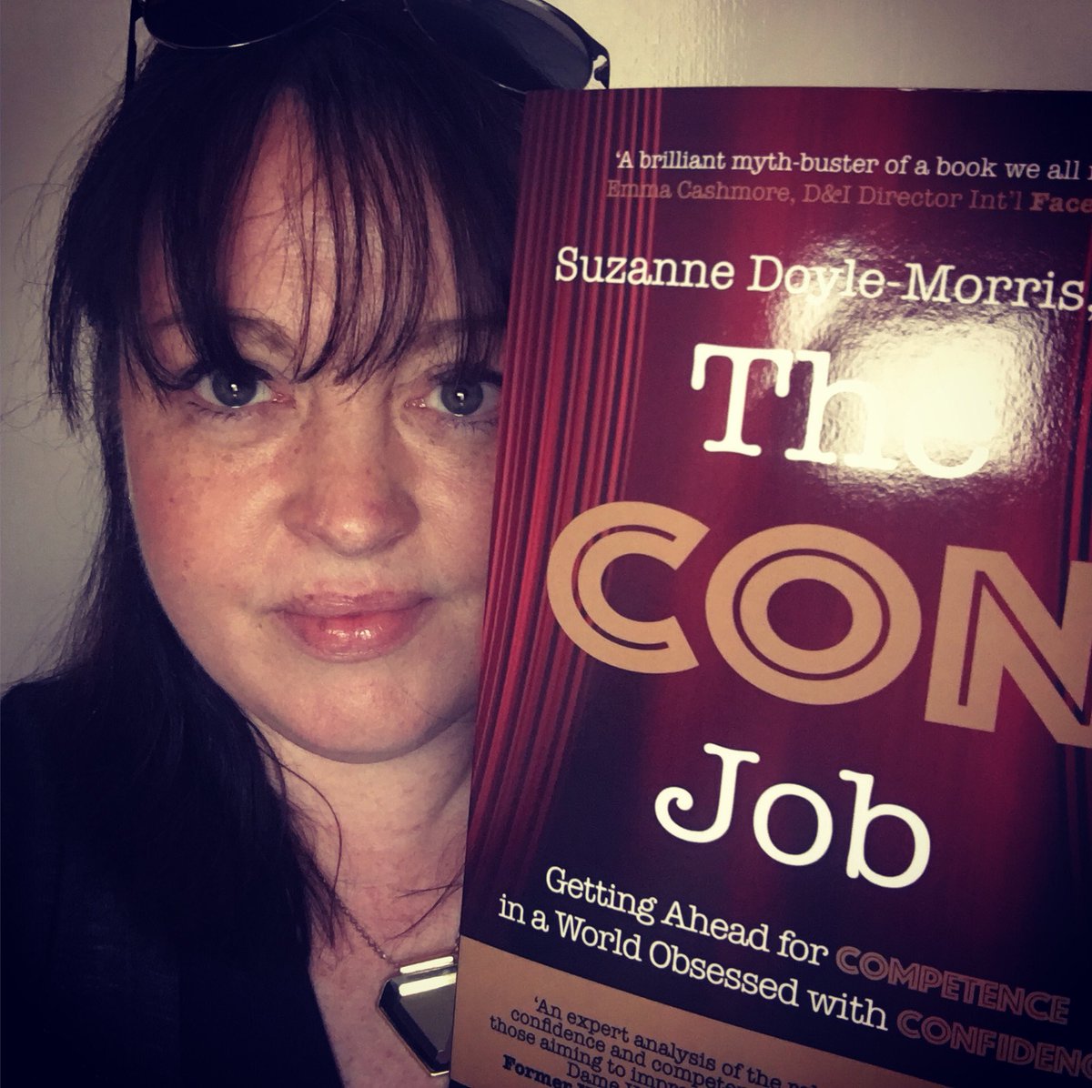 I was so busy concentrating on taking my first selfie in AGES that I forgot to smile and show how excited I am about this book by Suzanne Doyle-Morris <a href="/InclusIQ/">Inclusiq</a> <a href="/SDoyleMorris/">Dr Suzanne Doyle-Morris</a> #TheConJob #CompetenceIsWhatMatters