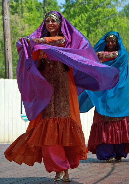 These are dance costumes worn by various cultural groups in Egypt. Some of these are also western influenced.