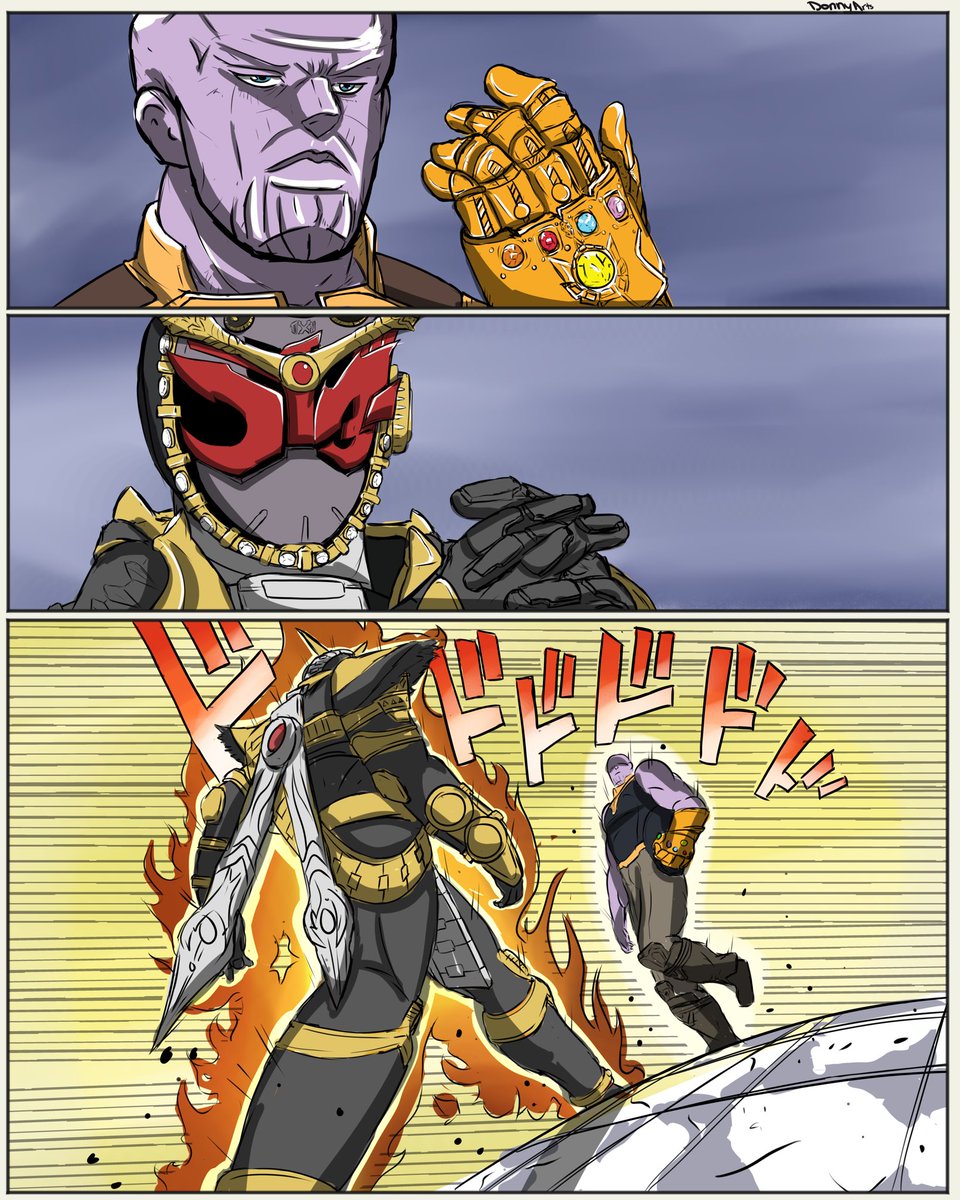 One of my favorite art pieces from #Tokutember that ive actually colored, my brain was on another level 🤯

Ohma Zi-O vs Thanos
