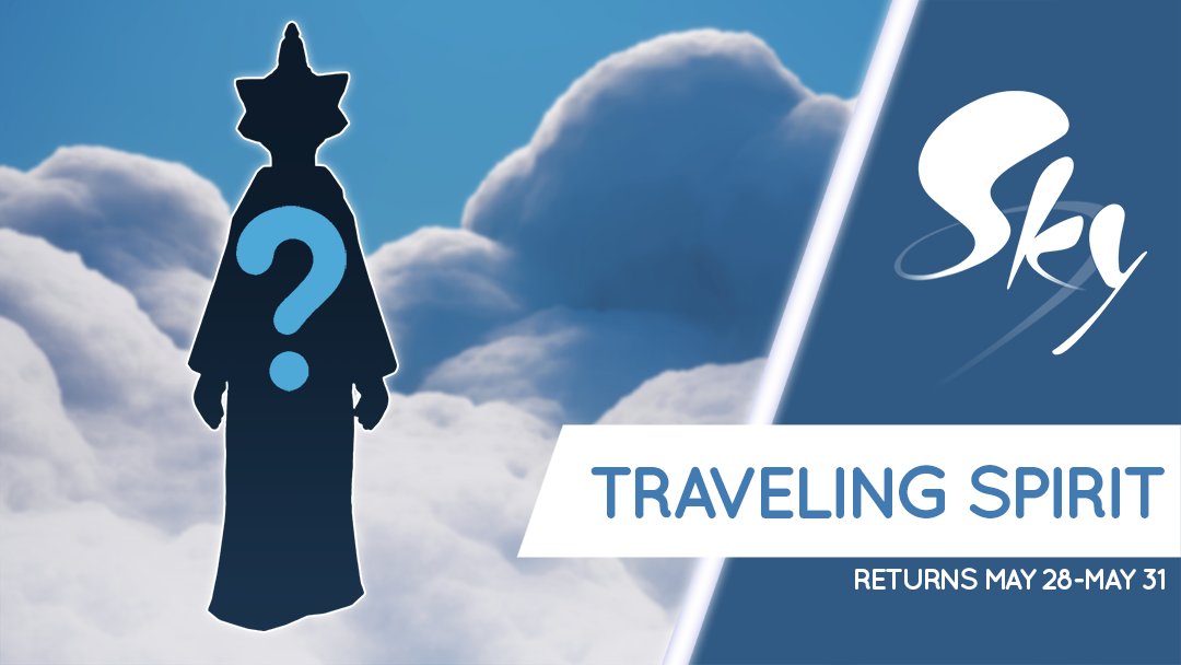 thatskygame's tweet image. A new Traveling Spirit will be arriving in #thatskygame this Thursday! While they're visiting, players who have completed the Valley of Triumph level will be able to collect their expressions and progress friendship with them.

Can you guess which Spirit is visiting? 💭