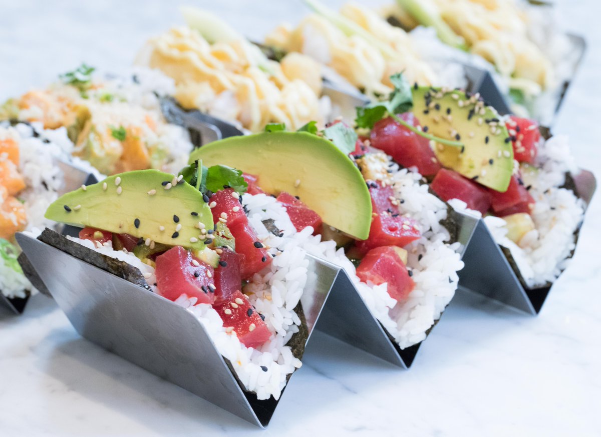 SEVENMPLS's tweet photo. It's sushi taco Tuesday! Choose from tempura shrimp, ahi tuna, or fresh salmon. Call us at 612- 238- 7770 or find us on DoorDash. 

#sushitaco #sushitacotuesday #mn #minneapolis #mysaintpaul #twincitiesfoodie #mnfoodie #foodinspo #foodforthesoul https://t.co/oJvu0hC035