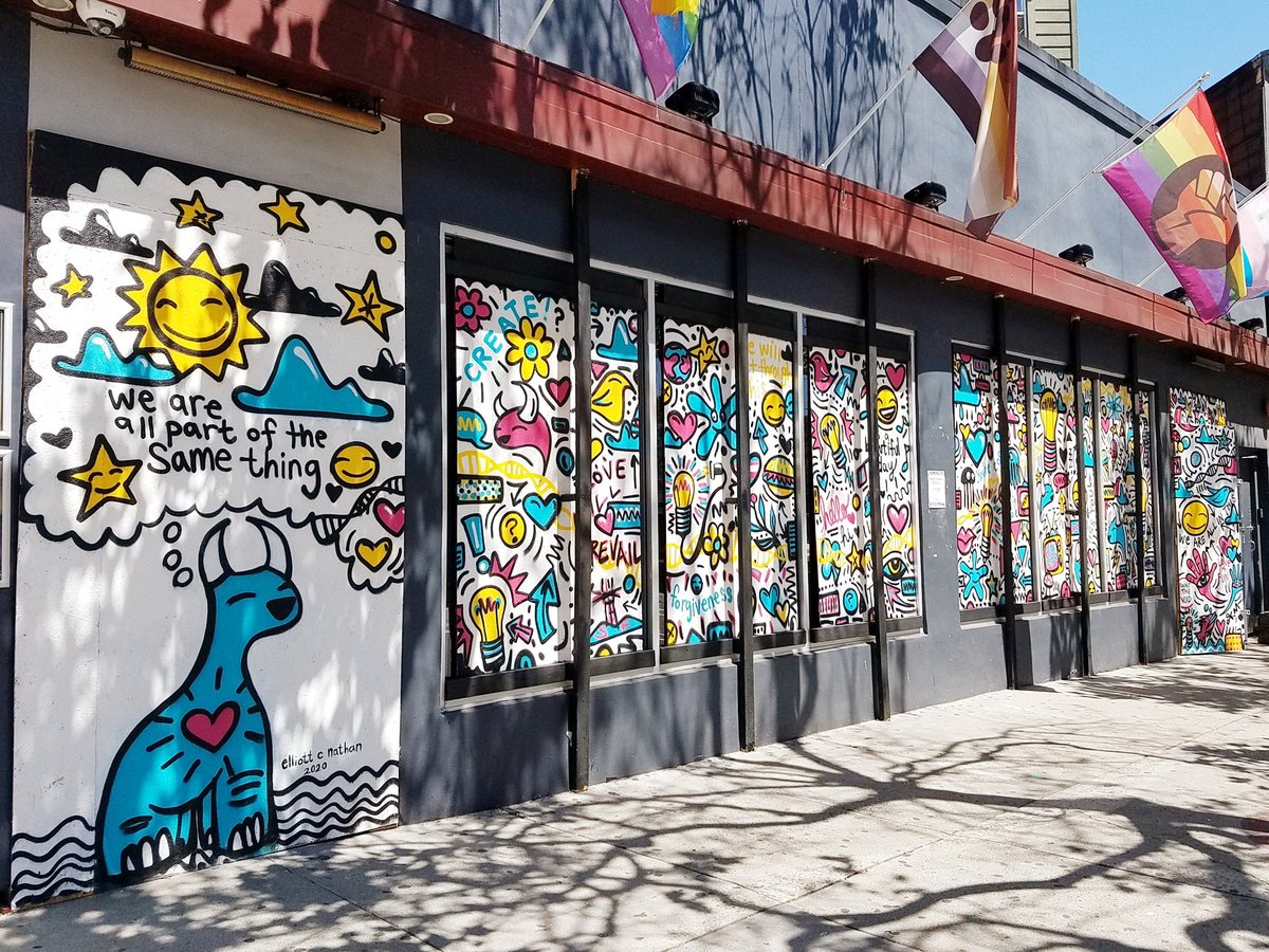 YayNguyen's tweet photo. SF #Lockdown, Day 71: Proud of @elliottcnathan for this beautiful &amp; inspiring mural! 🎨 Just completed at @BeauxSF &amp; funded by @paintthevoid, a #charitable #nonprofit that's "helping keep artists engaged &amp; paid as guardians of hope &amp; beauty in the wake of #COVID19." 💖💖💖 https://t.co/zUJI6Ow0fZ