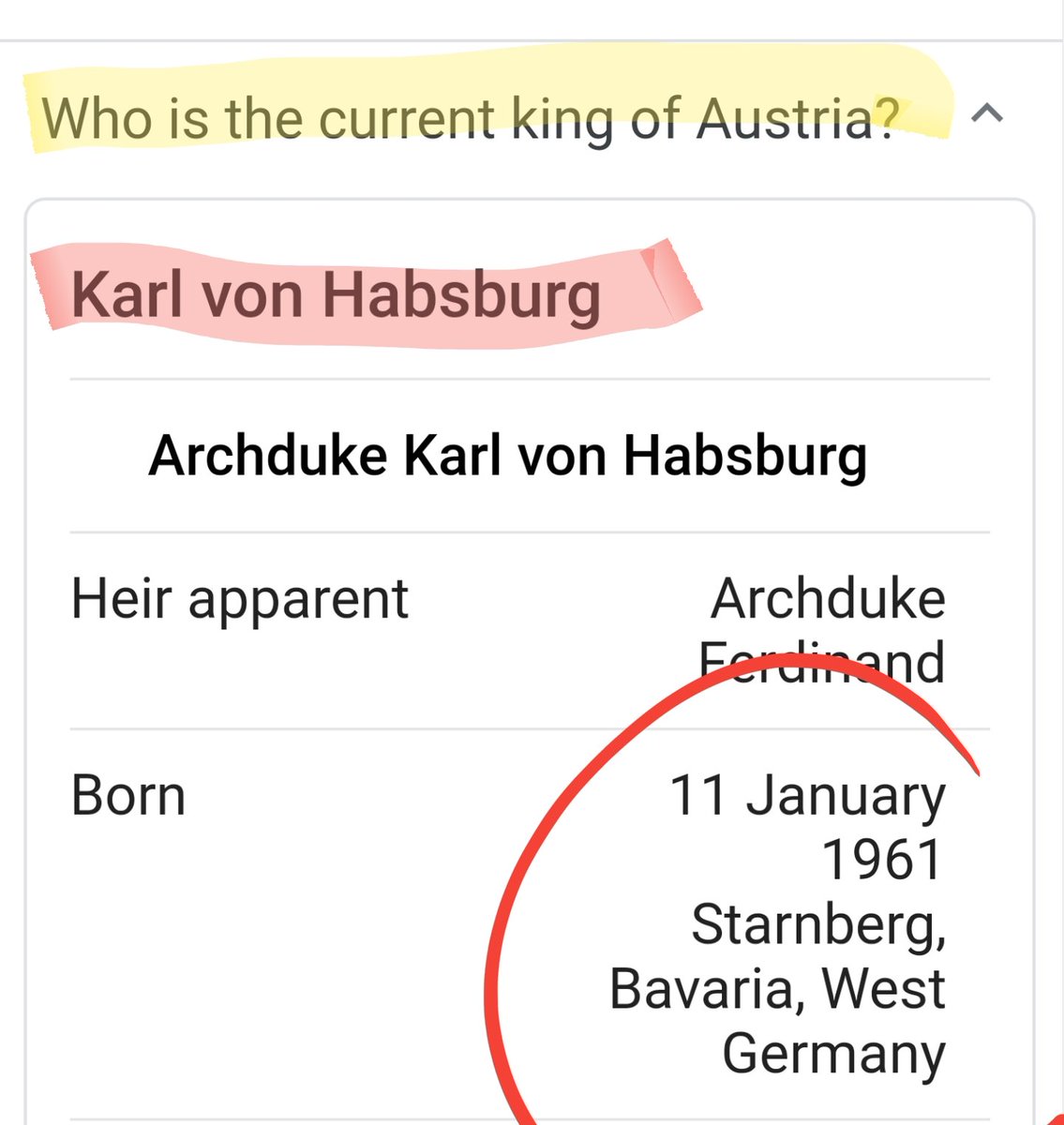 But I bet Austria's King has more livery collars than even Sweden. Because... before there was Prussia, there was Austria. (The King of Austria was born in Germany! See that below?)