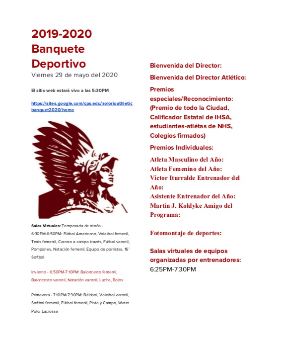 SolorioSports's tweet photo. Check out @SolorioHS virtual athletic banquet this Friday! See the flyer and program below. Don't miss out! #bleedmaroon https://t.co/6yNXRn1RRg