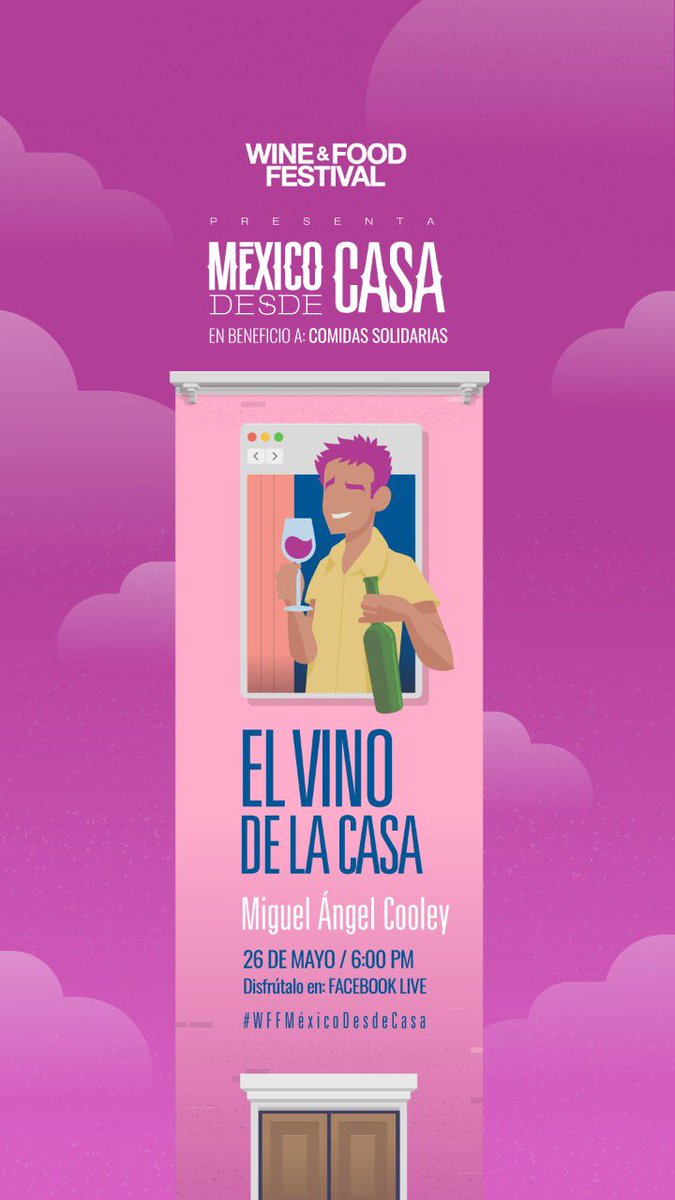 Hoy no te pierdas el en vivo desde el Facebook de Wine &amp; Food 

#MéxicoDesdeCasa  
#ElVinoDeLaCasa 
#WFFMéxicoDesdeCasa
