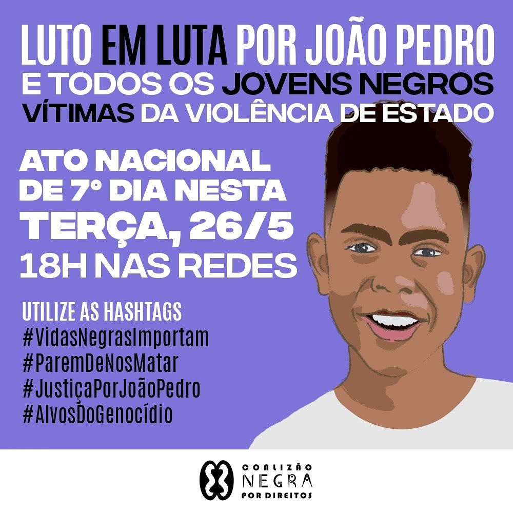 sapatopreto_'s tweet photo. O Estado Brasileiro precisa parar com o extermínio da juventude negra. NÃO NOS CALARÃO!
#VidasNegrasImportam
#ParemDeNosMatar 
#JusticaPorJoaoPedro
#AlvosDoGenocidio https://t.co/LLyDsrQNOG