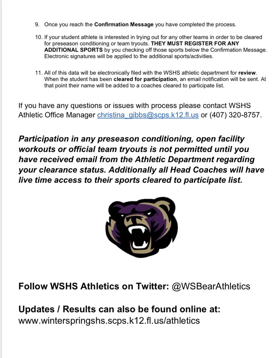 WSBearAthletics's tweet photo. NEW ONLINE ATHLETIC PHYSICAL SYSTEM
Athletic Physicals for 2020-2021 school year are going DIGITAL! Starting June 1, 2020 submitting physicals / athletic clearance will be done online (FAQ ARE BELOW IN REPLIES)
WSHS parents create your family account here: https://t.co/N26GDBLNCm https://t.co/OzvWjK2Q3v