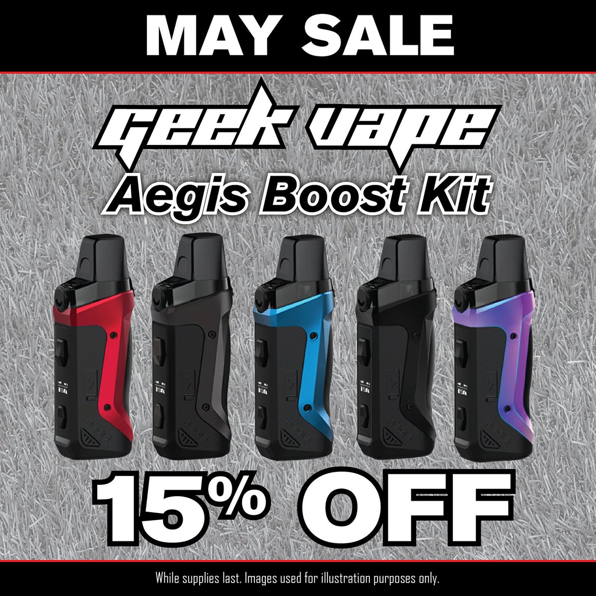 DFWvapor's tweet photo. #Sale Get 15% OFF the 40W #GeekVape Aegis Boost that is compact, extremely durable, and is military grade shockproof and water resistant. Swing by one of our 6 #Texas π€ locations or order online today!
#DFWVapor #Vaping #Vape π¬π¨ https://t.co/Akbl8ckH58