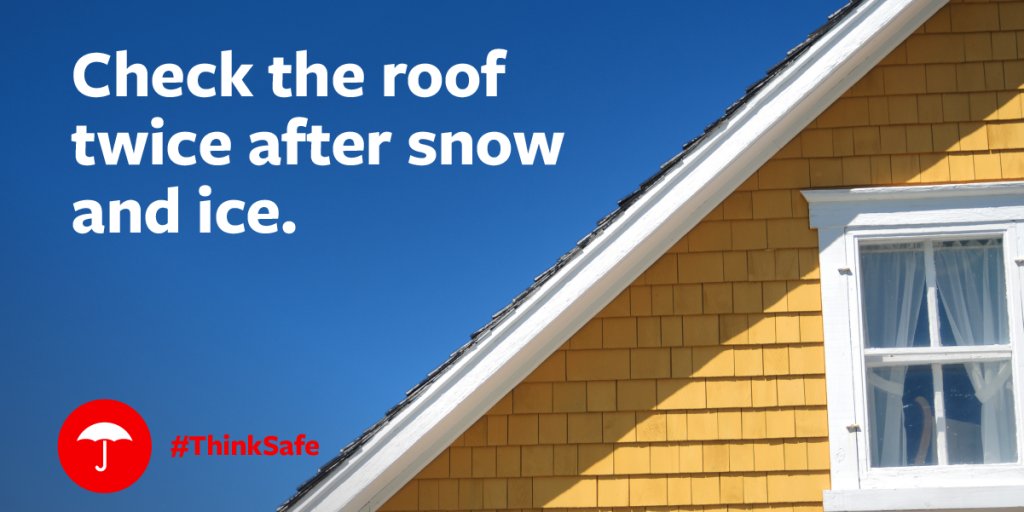 Could your roof be damaged from winter’s wrath? Make any necessary repairs to reduce leaks. More tips: tkpl.us/f2kro #ThinkSafe
