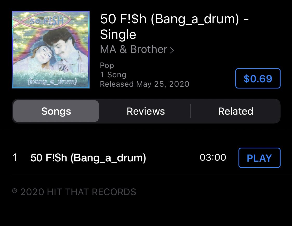 MAandBROTHER's tweet photo. BUY 50 F!$H (bang_a_drum) on @iTunes for .69 CENTS! https://t.co/6XRLQf2RLy