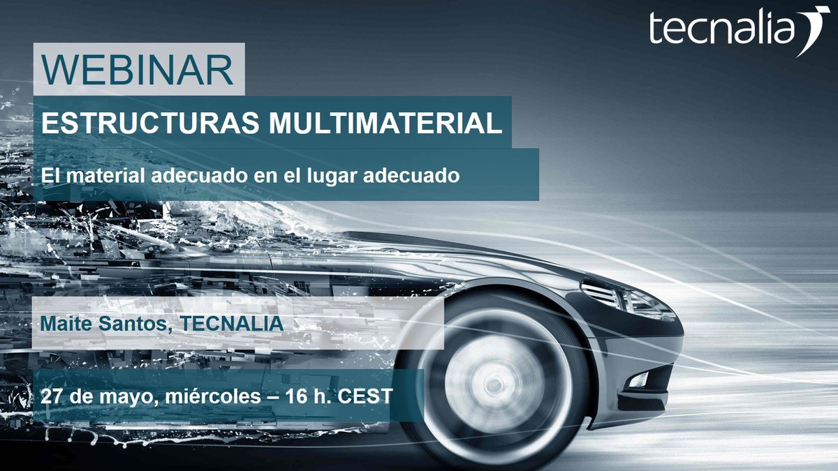 calberdi's tweet photo. HOY 🗓️27 de mayo, miércoles
💻#Webinar
"Estructuras multimaterial: el material adecuado en el lugar adecuado"
⏰16 h CEST
👩🔬Impartido por @Maitesantosr de @tecnalia
Inscripciones👉https://t.co/XvXnEmMgwz
#EstructurasMultimaterial #aligeramiento https://t.co/gEeS6kkyni