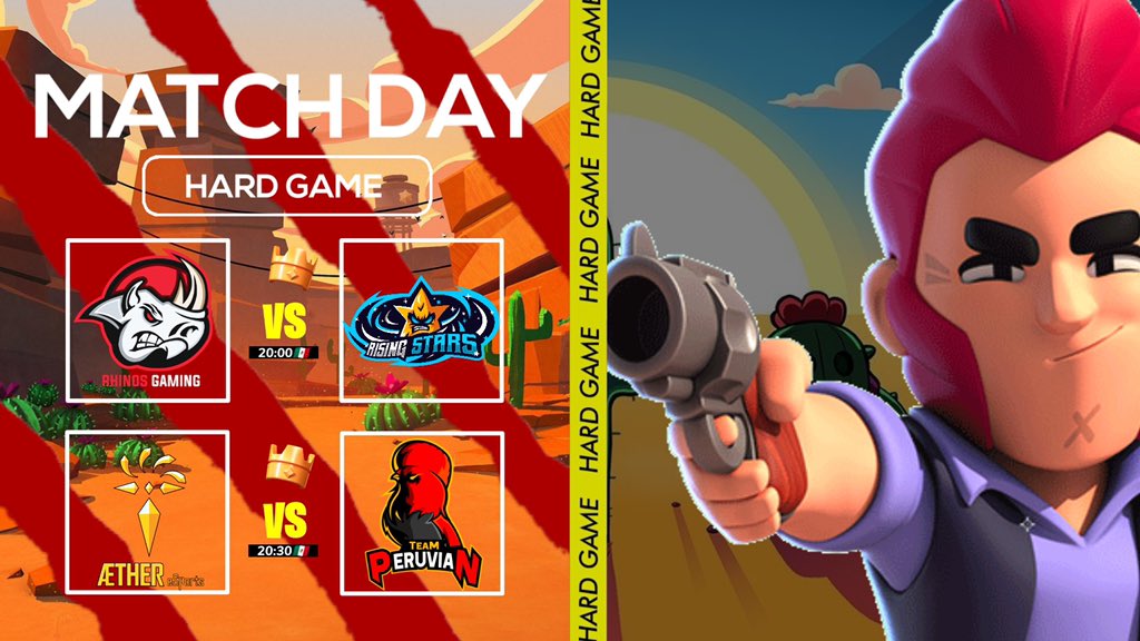 #MatchDayHGM | #BrawlStars

Apuntó de culminar los 16vos👀¡Venga a dejar todo en el campo de batalla!🔥✌️

@Rhinos_GG 🆚 <a href="/RisingStars_GG/">Rising Stars</a> 
⏰8:00pm🇲🇽

<a href="/EsportsTher/">Æther eSports</a> 🆚 <a href="/peruvian_team/">TEAM PERUVIAN</a> 
 ⏰8:30pm🇲🇽

Casteado por @AkbelBS 
📺bit.ly/2ypJwfN

¡No Te lo Pierdas! 

#HardGame🔥