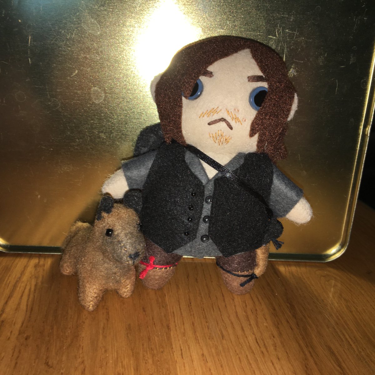 Hey Everybody! HEY HEY! I have just received one of the coolest freaking things EVER and I really really want to share please! I ordered a commission from  @DieDarlingsUK for Daryl from The Walking Dead and I have to share a little photo shoot of this beautiful plush! 1/4
