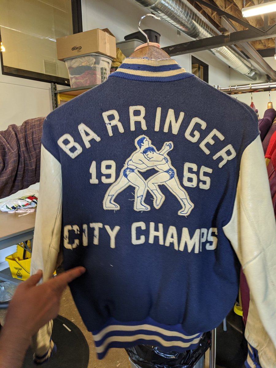 Benjamin is a cool guy with an extensive collection of old lettermen's jackets he was saving for future projects. Here are a couple of them.