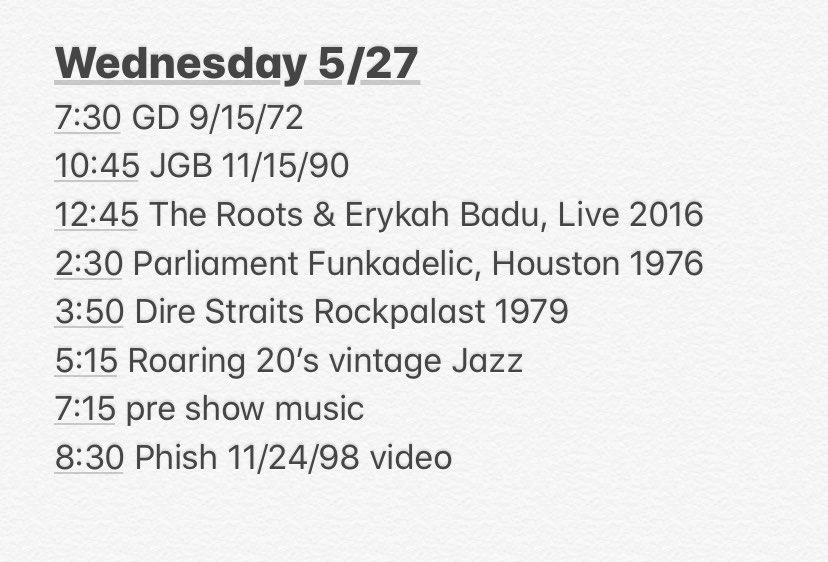 _dennis_system's tweet image. Wednesday 5/27: at 7:30 wake up with the dead 9/15/72 &amp;amp; JGB 11/5/90. Watch phish from New Haven 11/24/98 at 8:30. #fall98 #newhavencoliseum #phishvideoproject 
cytu.be/r/drbjr320