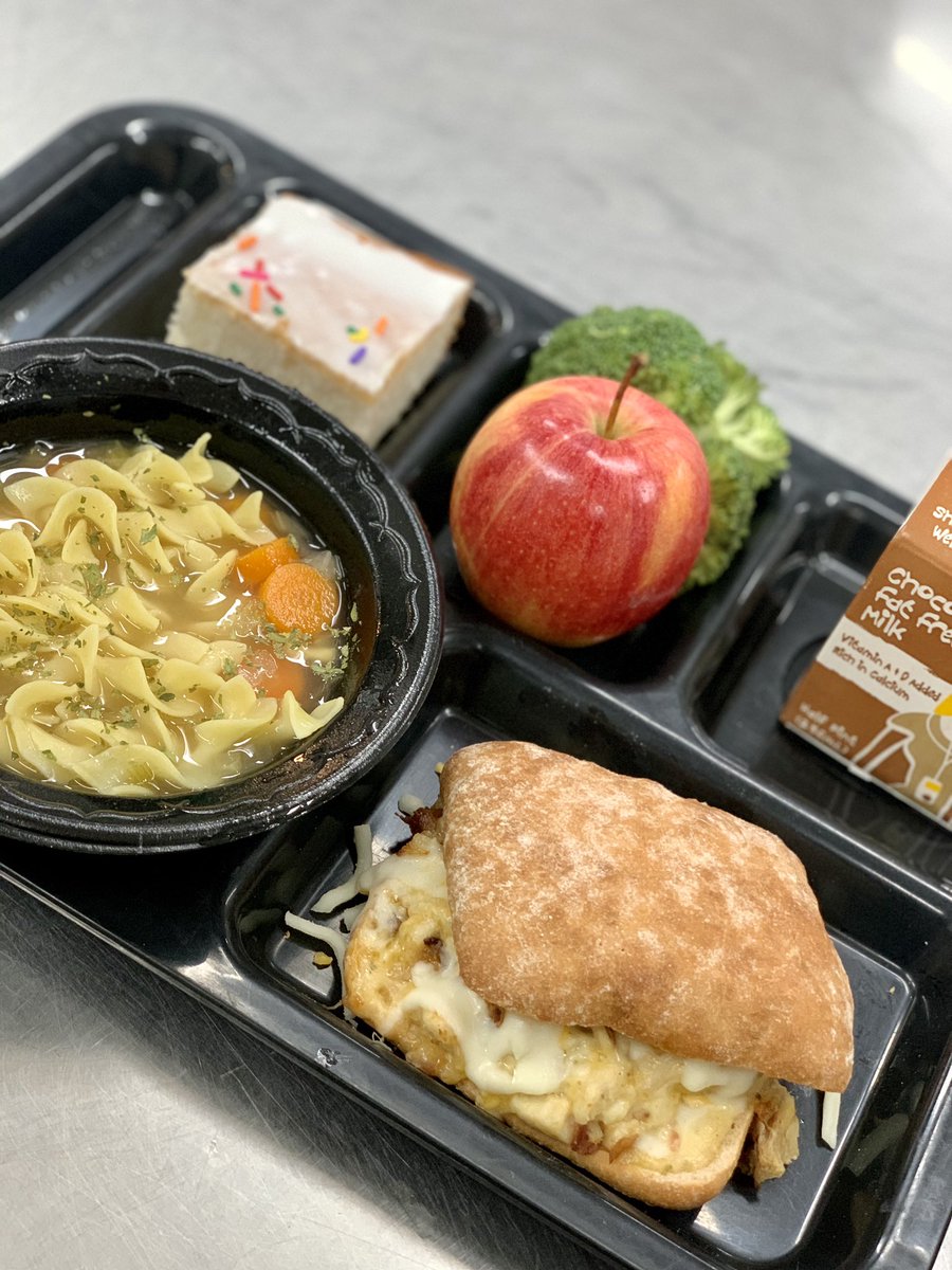 CCFoodService's tweet photo. pickup for Thursday:

Lunch: sub sandwich, fruit, veggie, milk
Lunch: chicken noodle soup, fruit, veggie, milk
Lunch: sloppy joe, fruit, veggie, milk

Breakfast: cereal, juice, milk
Breakfast: long john, fruit, milk
Breakfast: breakfast loaf, fruit, milk https://t.co/dMEOebrXB5