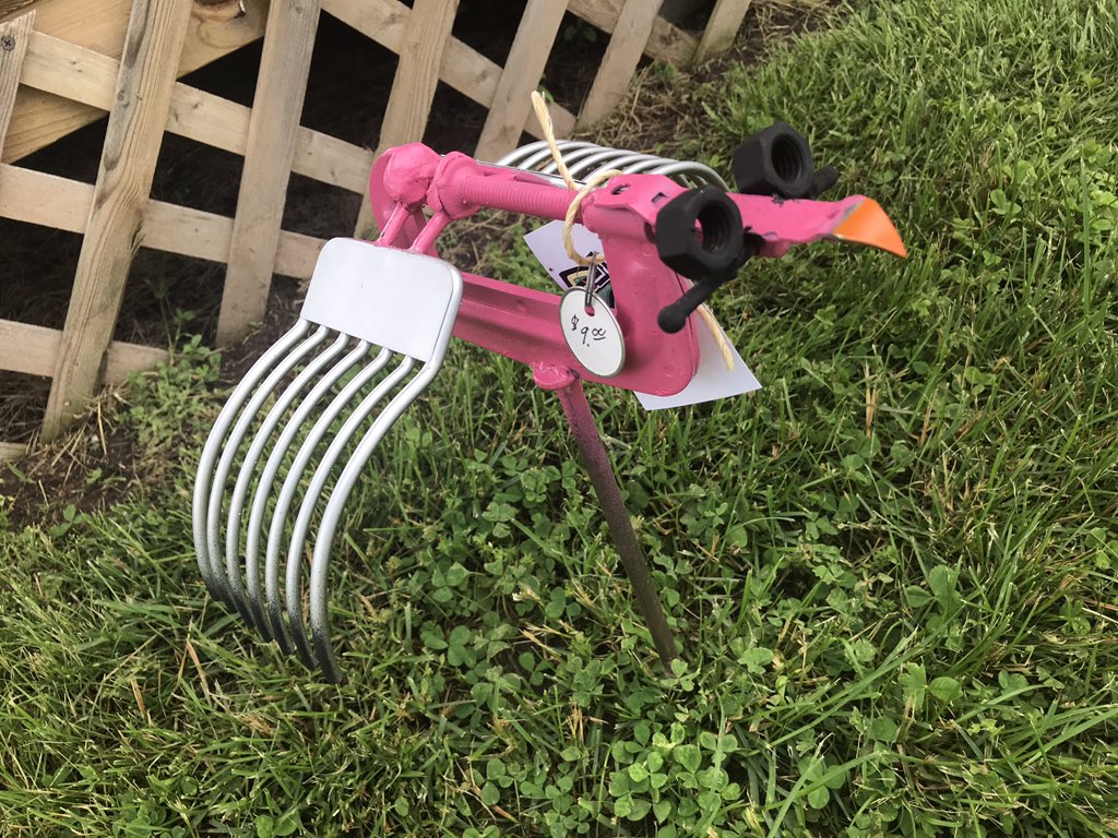 kostertsd's tweet photo. Four more transformed salvage designs ready! A hog ringer bird, pipe wrench dinosaur, kitchen utensil bird &amp; C-Clamp stick in the ground insect! TSD “junky to funky” one of a kind creations. https://t.co/YQazkp5DFg