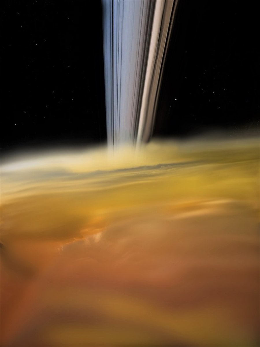nick_watermn's tweet photo. "Cassini's Last View of Saturn"  2020 painting by NickO #art #painting #digitalart #DigitalArtist #snowcanoe #inspirepro https://t.co/jzgYRf2eCQ