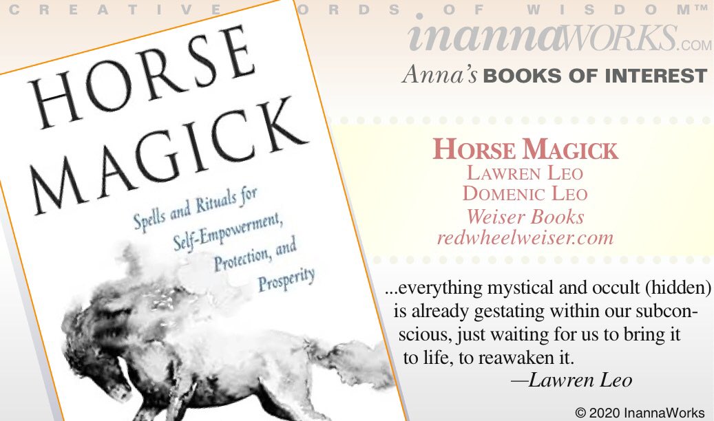 tarotwise's tweet photo. 5-26 Anna’s review of #HorseMagick just went live on Instagram & Facebook. #LawrenLeo #DomenicLeo #WeiserBooks #redwheelweiser
We are all aware of the romance and lure of horses. How often, however, do we come across a discussion of their ultimate psychic power, dating back to... https://t.co/4hmXP4Y4Vl