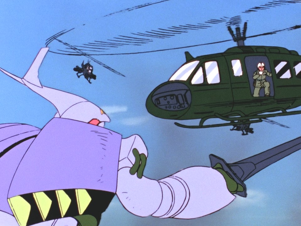 Garalia has the nerve of calling the helicopters "mosquitoes" even though she's in the bug!