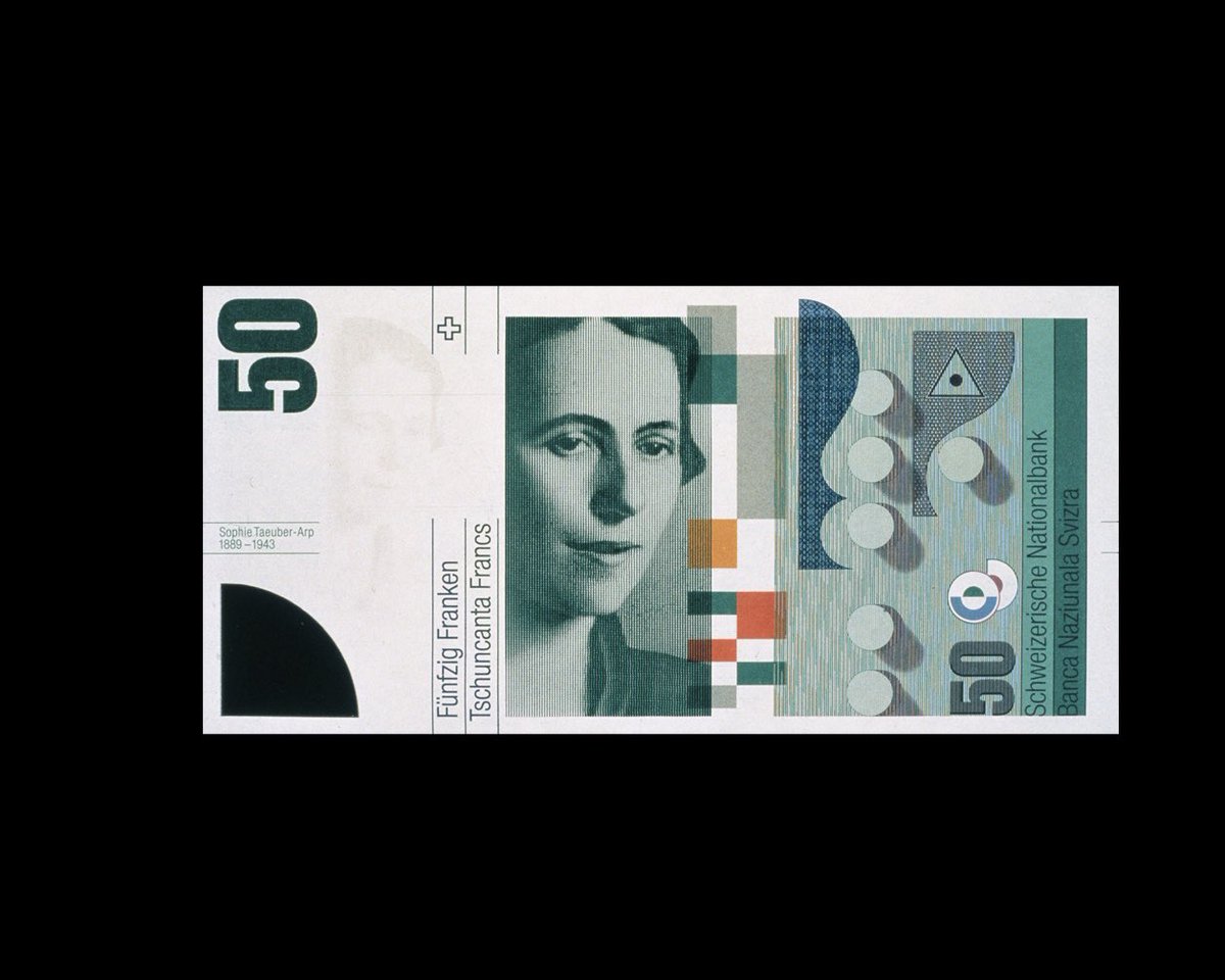hofstededesign's tweet image. Rosmarie Tissi’s proposal for a new Swiss Sfr 50 banknote, 1990–91.

#banknotes #banknotedesign #modernistdesign