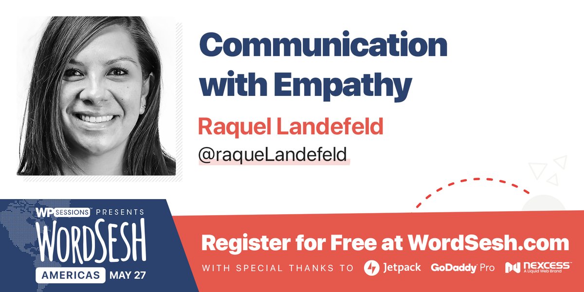 raquel__karina's tweet photo. Are you attending @WordSesh tomorrow? It's free! If you wanna catch a supes giddy &amp; passionate woman talk about communication (that'd be me 😜), you can do so at 08:30 PST! See you there! #WordSesh #WordPress #empathicworkplace #communication https://t.co/i9SZc2Ph6R