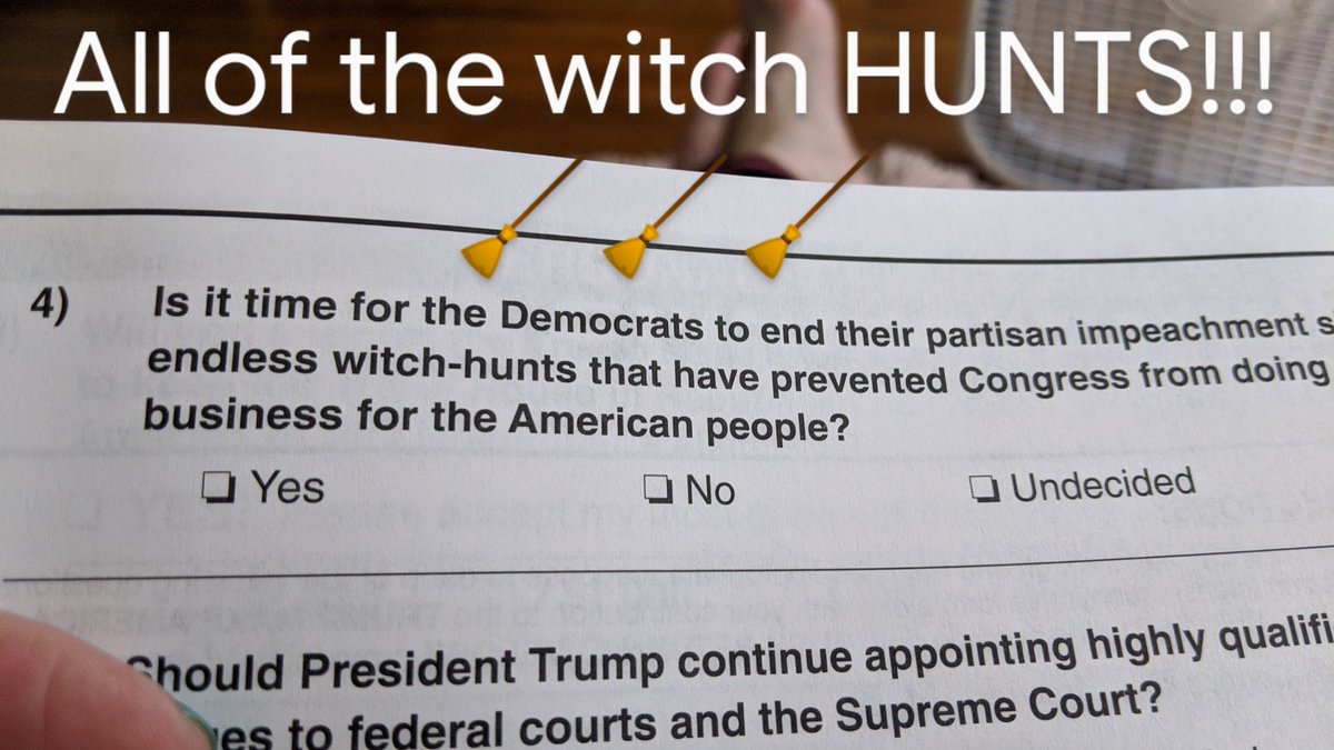 Ohhhhh NOOOO SPEAKER PELOSI AND HER WITCH HUNTSSSSS (tho if I remember correctly it wasnt the witches doing the hunting last time?)