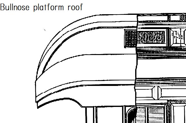 だあびい Monitor Roofは普通に英語で使われるが鉄道車両限定の用語 ではなく採光や通風目的の段が設けられた屋根全般を指す様子 これも鉄道専門用語では無いが屋根端部の処理法でbullnose Platform Roof Duckbill Platform Roof Broken Bullnose Platform だあびい Monitor Roofは普通に英語で使われるが鉄道車両限定の用語 ではなく採光や通風目的の段が設けられた屋根全般を指す様子 これも鉄道専門用語では無いが屋根端部の処理法でbullnose Platform Roof Duckbill Platform Roof Broken Bullnose Platform