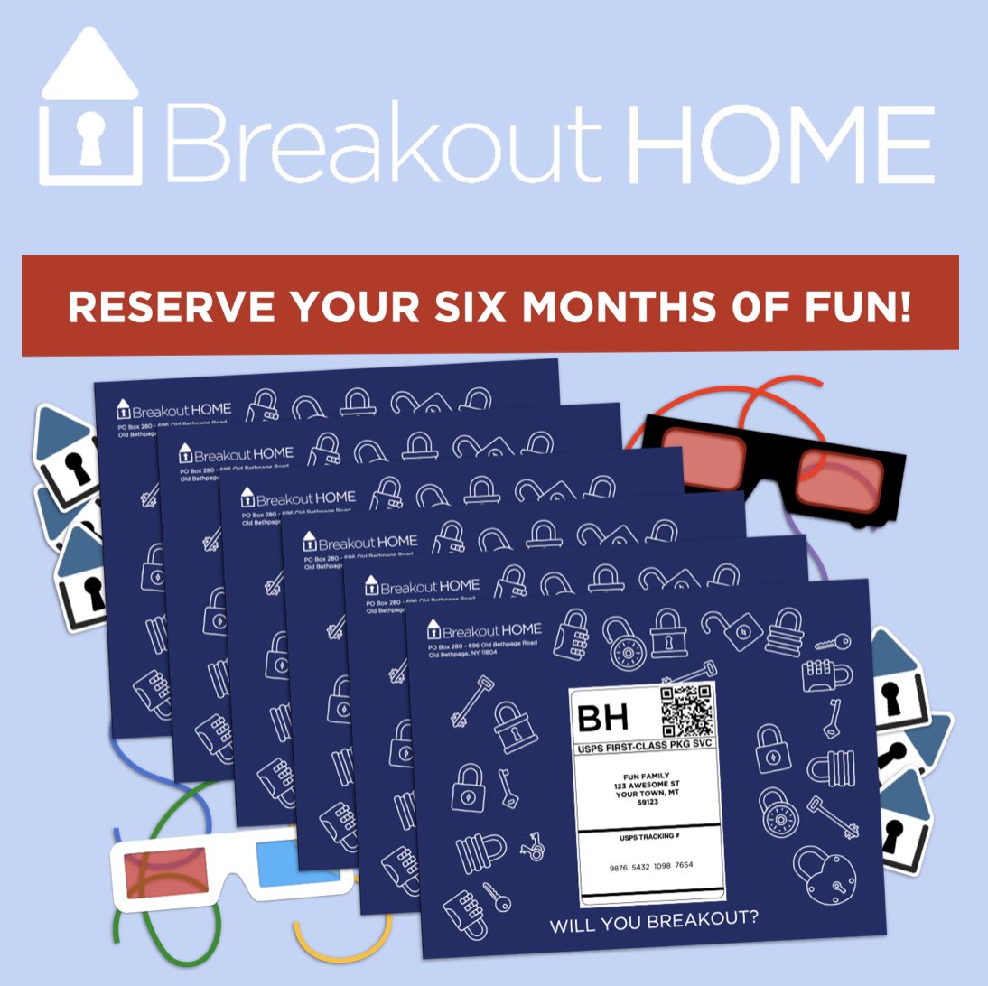 Be the hero of family fun at graduation, Father’s Day, block parties, campsites, barbecues, and BEYOND! The 6-month option will disappear at the end of this month😮, so act fast before this offer vanishes! BreakoutHOME.com 🔓💙🏡

#breakouthome #escaperoom #escapetheroom