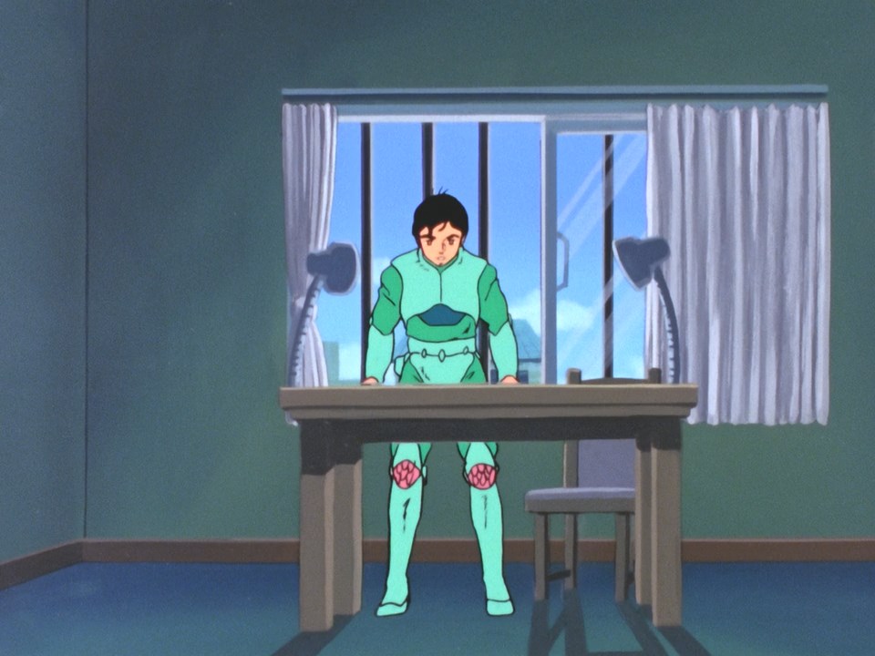 They're not letting Shou leave the interrogation room. At least he's got some desk lamps.