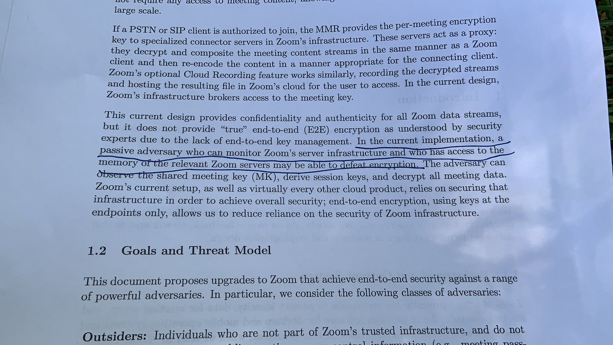 It’s also refreshingly honest about Zoom’s security limitations. A complete 180 compared to before the pandemic when Zoom was basically like “no worries we’re unhackable”