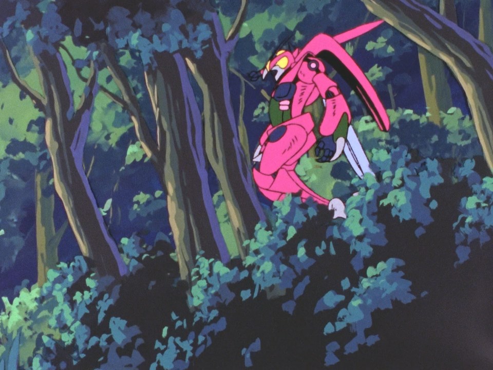 Anime characters always slide down hills because everyone (giant bug robots included) can't look cool walking down them.