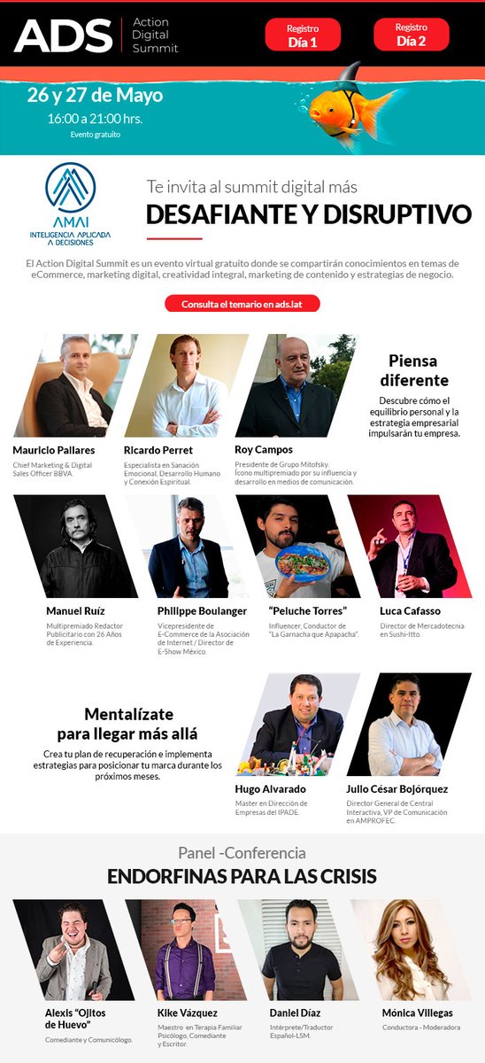 AmaiMexico's tweet photo. +1500 personas conectadas en este momento en el #ActionDigitalSummit Día 1
Un evento patrocinado por AMAI
https://t.co/WwEhzeCKl0 https://t.co/QVgVVvMsiA