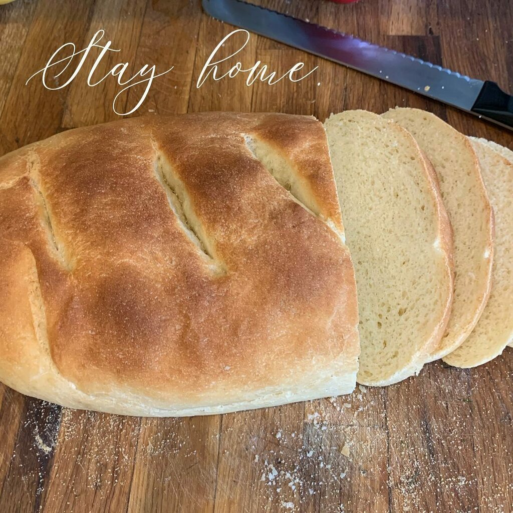 This is Italian Hearth Bread from the @kingarthurflour website. I don’t have the right pan and it’s missing the 2 Tablespoons of nonfat dry milk that the recipe calls for. Total failure. Clearly. 😉 I was thinking it would be perfect for garlic bread … instagr.am/p/CAqsS8CDjAQ/