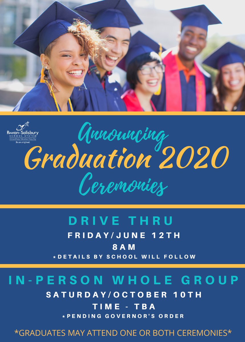 @RSSinformation  announces the upcoming 2020 graduation ceremonies for all high schools in our district. More information will be provided to families from their individual schools.

#RSSconnects