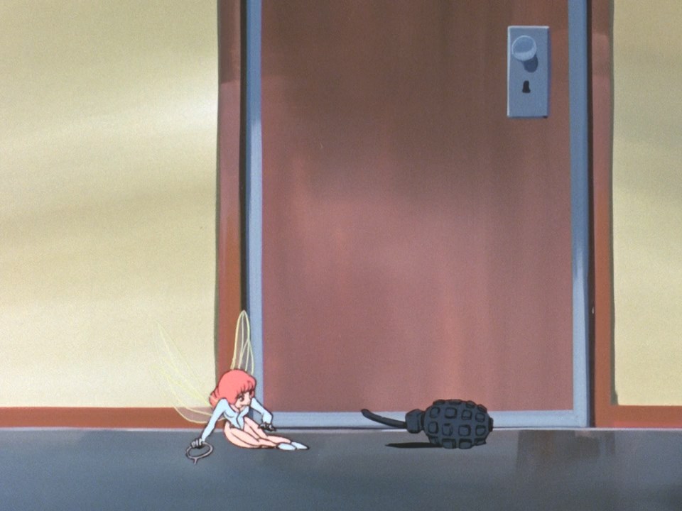 I appreciate the very whimsical music that plays as she drags the grenade in front of the door to free Shou.