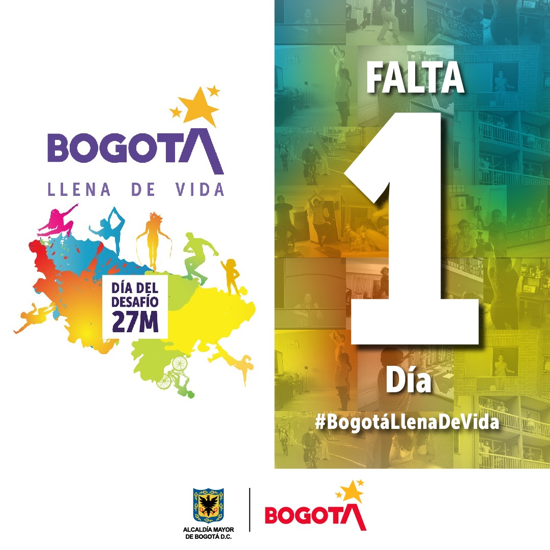OscarORubro's tweet photo. Amigos, falta un día para cumplir el reto! 15 minutos de cualquier tipo de actividad física! No se lo pierdan! #BogotaLlenaDeVida https://t.co/O1kuEb2tka
