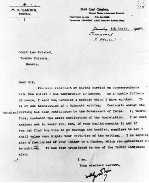 Indianhistorypics on twitter 1910 letter from mahatma gandhi to